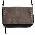 Bolso negro y gris Y2K con detalles plateados y correa ajustable