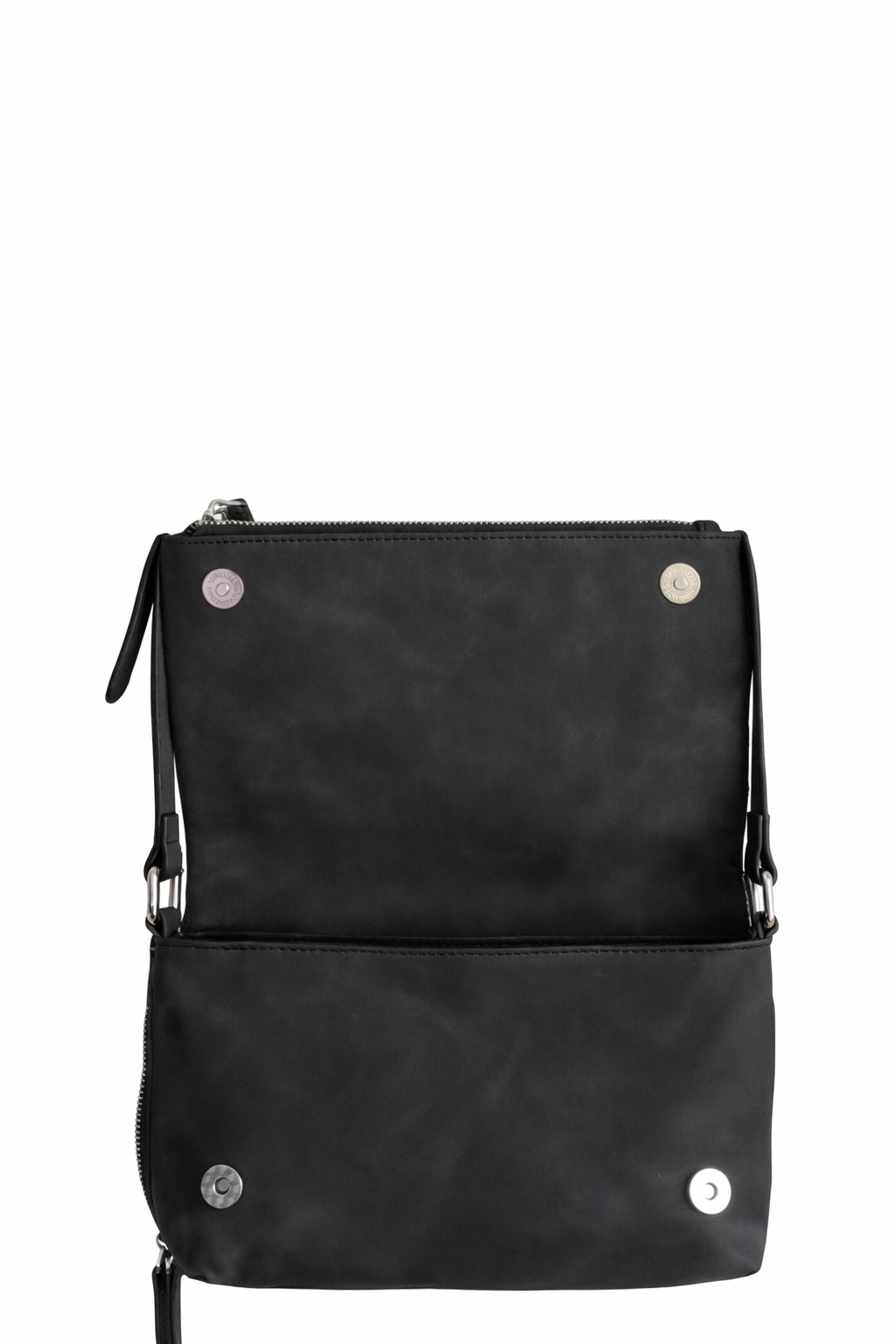 Bolso negro y gris Y2K con detalles plateados y correa ajustable
