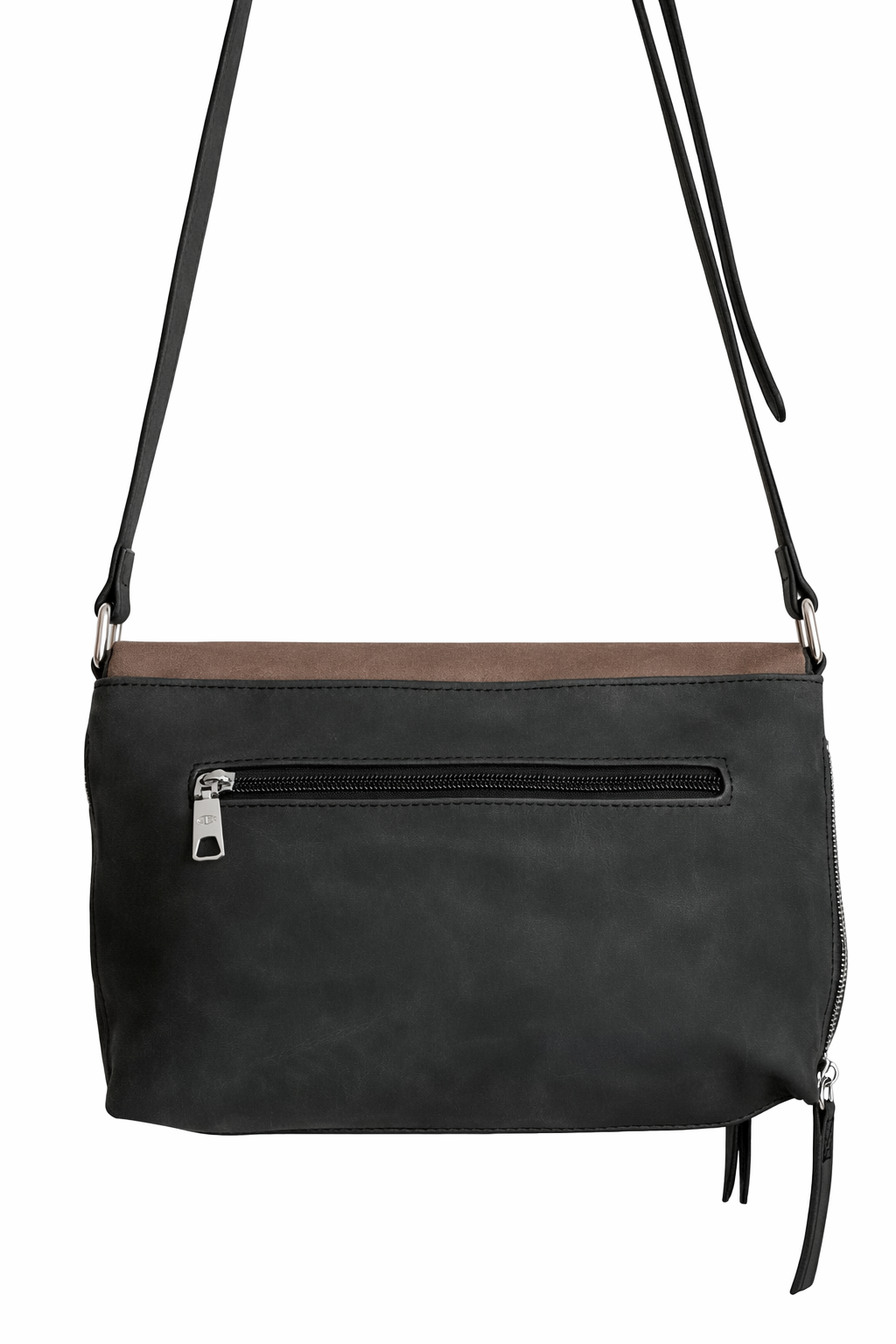 Bolso negro y gris Y2K con detalles plateados y correa ajustable