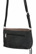Bolso negro y gris Y2K con detalles plateados y correa ajustable