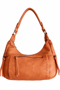 Bolso marrón Y2K con detalles plateados y correa ajustable