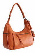 Bolso marrón Y2K con detalles plateados y correa ajustable