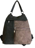 Mochila antirrobo negra y gris Y2K con detalles metálicos plata
