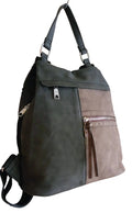 Mochila antirrobo negra y gris Y2K con detalles metálicos plata