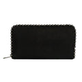 Cartera negra estilo ante Y2K con detalles plateados