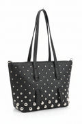 Bolso negro Y2K con tachuelas plateadas y correa ajustable