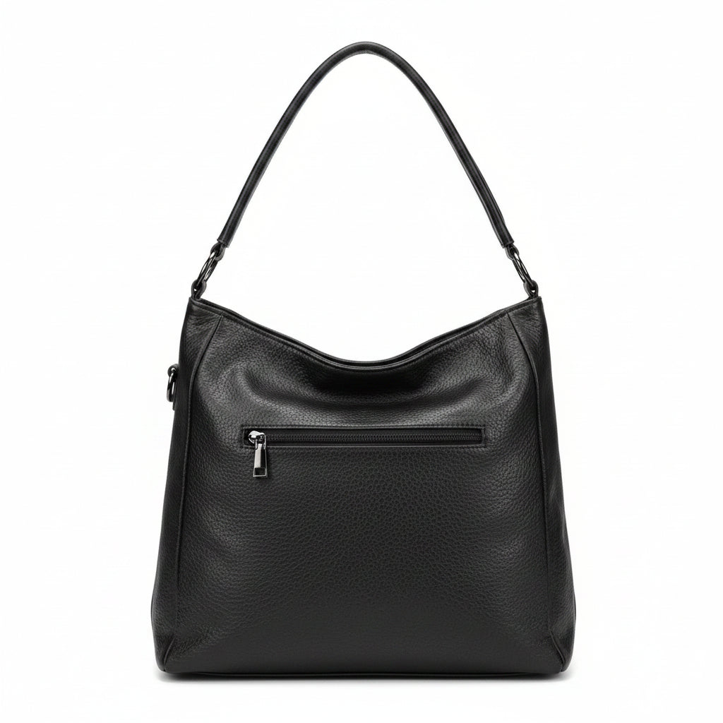 Bolso negro Y2K con cremalleras y detalles metálicos