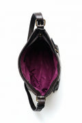 Bolso marrón oscuro Y2K con calavera y herrajes oro viejo