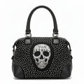 Bolso negro Y2K con calavera y tachuelas plateadas