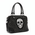 Bolso negro Y2K con calavera y tachuelas plateadas