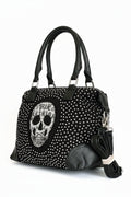 Bolso negro Y2K con calavera y tachuelas plateadas