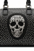 Bolso negro Y2K con calavera y tachuelas plateadas